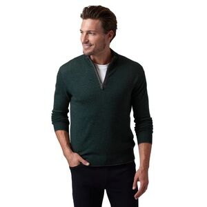 Raffi 100% Cashmere Men's Green Half-Zip Sweater XXL